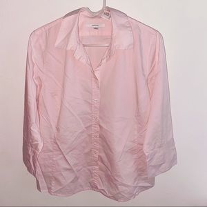 Baby Pink 3/4 Sleeve Button Down Shirt
